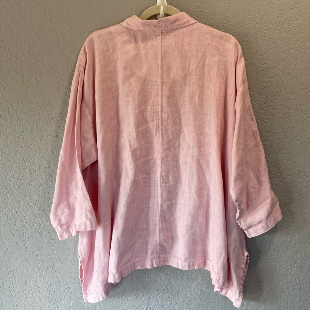 Mosaic USA 100% Linen Pink Button Down Size L - Picture 6 of 6